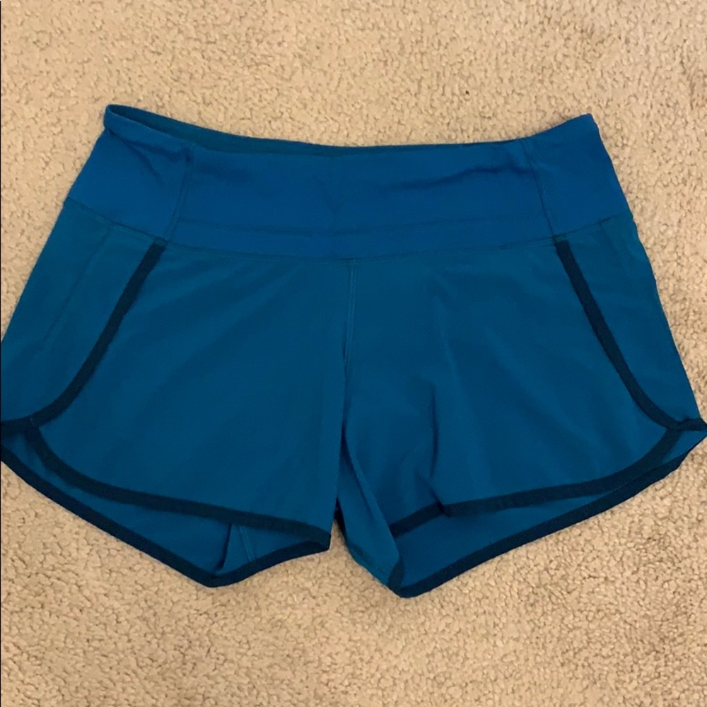 lululemon speed it up short 4” size 6 in teal
